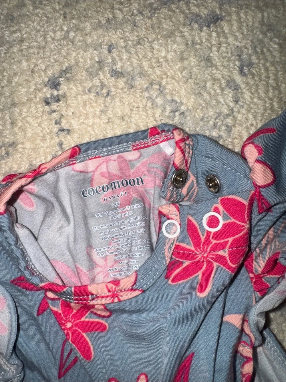 Encantador Blue Floral Tulle Bodysuit with Pink Tutu
